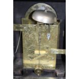 William Frederick Strigel, London, inverted bell top twin fusee verge ebonised bracket clock. Two