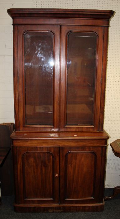 A Victorian mahogany bookcase, height 223cm