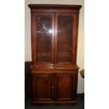 A Victorian mahogany bookcase, height 223cm