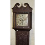 John Ashton, Leek, an early 19th century mahogany longcase clock with eight day movement and moon