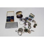 A good mixed lot of costume and paste set jewellery