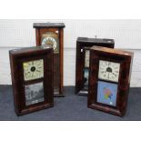 Three late 19th century American walnut cased drop dial wall clocks by Jerome and others, each