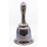 An early 20th Century silver plated novelty cocktail shaker in the form of a bell, stamped by Asprey