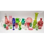 A collection of Mary Gregory glass and Mary Gregory style (27)