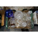 Large collection of glasswares, cut glass vases, bowls, glasses, decanters, dishes etc
