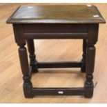 Small 19th Century wooden stool with later top