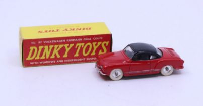 Dinky: A boxed Dinky Toys, Volkswagen Karmann Ghia Coupe, Reference No. 187, red body with black