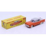 Dinky: A boxed Dinky Toys, Packard Clipper Sedan, Reference No. 180, two-tone orange and grey.