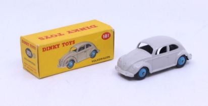 Dinky: A boxed Dinky Toys, Volkswagen, Reference No. 181, light grey body with blue hubs, correct