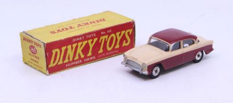 Dinky: A boxed Dinky Toys, Humber Hawk (with Windows), Reference No. 165, beige and maroon two-
