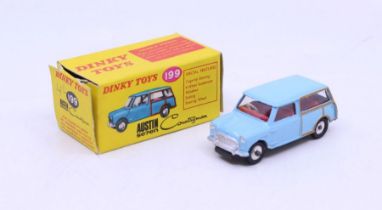 Dinky: A boxed Dinky Toys, Austin Seven Countryman, Reference No. 199, light blue with silver