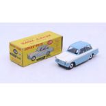 Dinky: A boxed Dinky Toys, Triumph Herald, Reference No. 189, two-tone blue and white body, silver