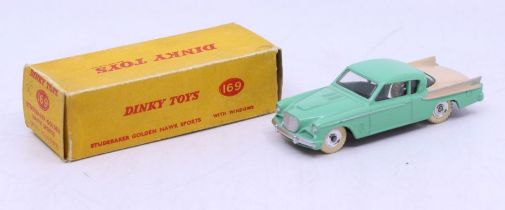Dinky: A boxed Dinky Toys, Studebaker Golden Hawk, Reference No. 169, two-tone pale green and