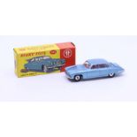 Dinky: A boxed Dinky Toys, Jaguar Mark X, Reference No. 142, steel blue body with red interior.