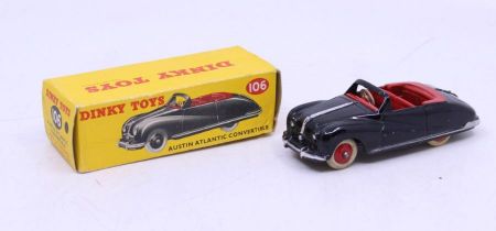 Dinky: A boxed Dinky Toys, Austin Atlantic Convertible, Reference No. 106, black with red