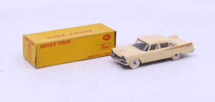Dinky: A boxed Dinky Toys, Dodge Royal Sedan (With Windows), Reference No. 191, deep cream with