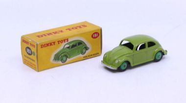 Dinky: A boxed Dinky Toys, Volkswagen, Reference No. 181, green body with green tyre hubs, correct