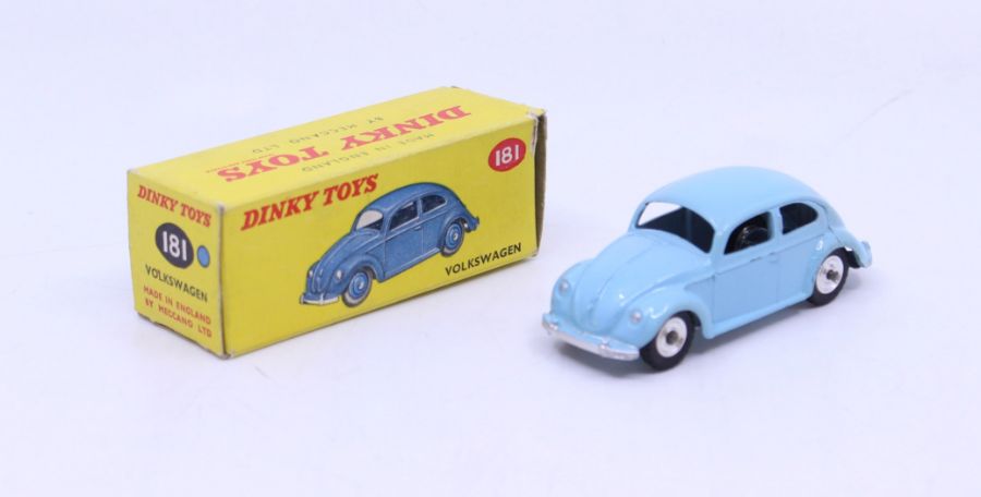Dinky: A boxed Dinky Toys, Volkswagen, Reference No. 181, light blue body with silver tyre hubs