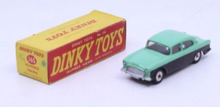 Dinky: A boxed Dinky Toys, Humber Hawk (with Windows), Reference No. 165, green and black two-tone