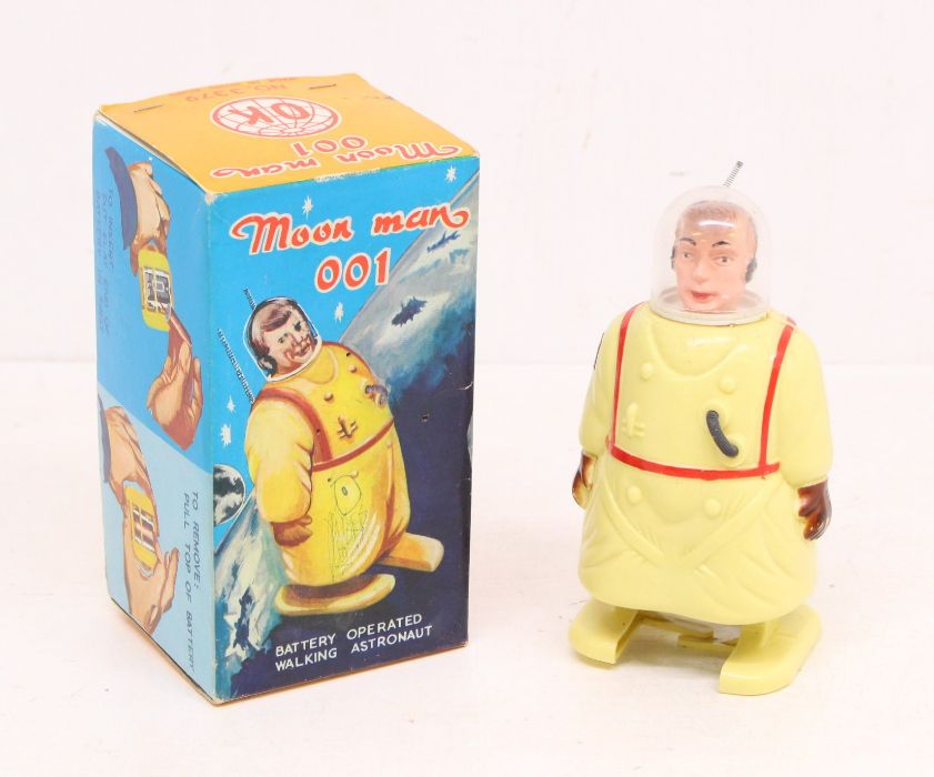 OK Toys: A boxed OK Toys, Made in Hong Kong, Moon Man 001, No. 3379, circa 1960s, Battery Operated