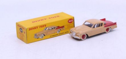 Dinky: A boxed Dinky Toys, Studebaker Golden Hawk, Reference No. 169, two-tone tan and red with