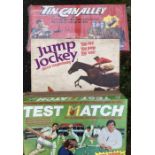 Collectables: A collection of three boxed games to comprise: Tin Can Alley, Jump Jockey, and Test