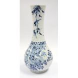 Chinese blue and white bottle vase. possibly late transitional or early Kangxi. Measurements: 38cm