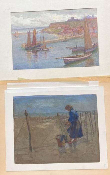 Two large early 20th cent watercolour studies, ones signed Drummond