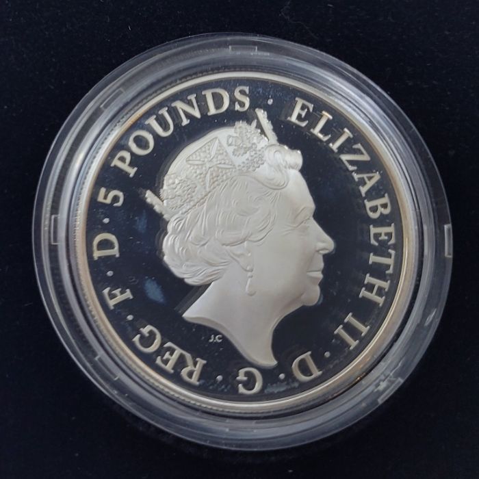 Four Elizabeth II UK five pounds crown size silver proof commemorative coins: 1 x 2021 "The 95th - Image 5 of 7