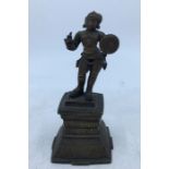 A 20th century Indian bronze figure of a standing figure, height 14cm.