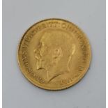 A George V 1914 gold half sovereign, London mint.