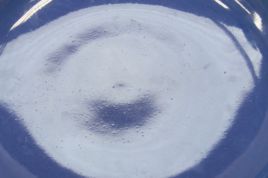 Chinese blue monochrome dish, Guangxu (1875-1906) Six Character mark to underside. In our opinion to - Image 5 of 7