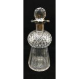 An Edward VII silver mounted cut-glass decanter in the form of thistle-head, by John Grinsell &