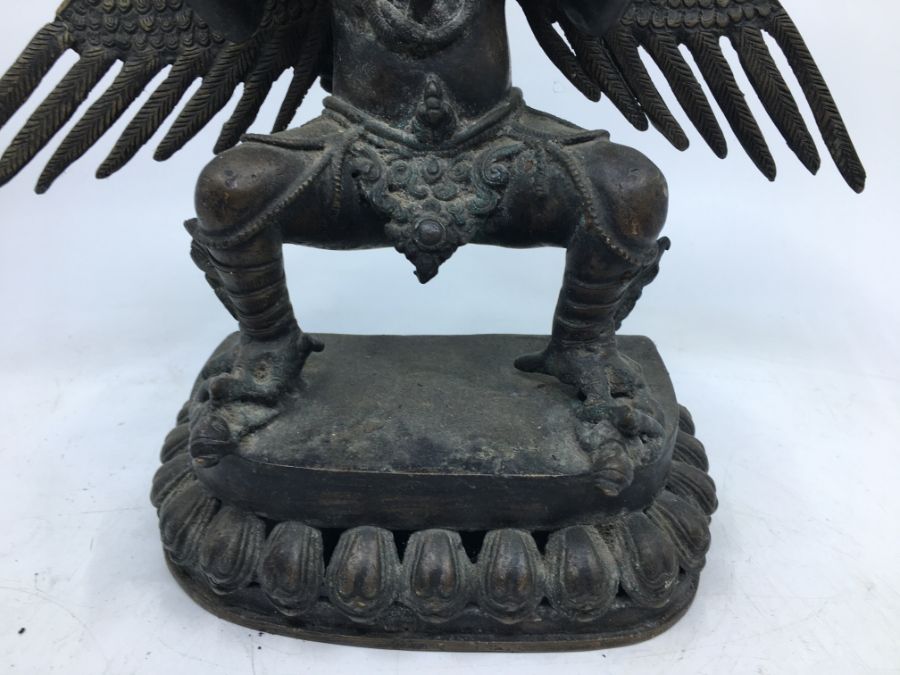 A 20th century Sino-Tibetan bronze figure of standing Garuda, height 35cm. - Image 3 of 5