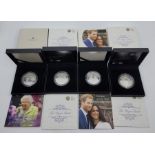 Four Elizabeth II UK five pounds crown size silver proof commemorative coins: 1 x 2021 "The 95th