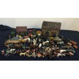 A large collection of lead and other toy animals. (qty)