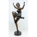 After Chiparus, a large 1950s cast bronze of an Art Deco Ballerina, bearing signature to base,