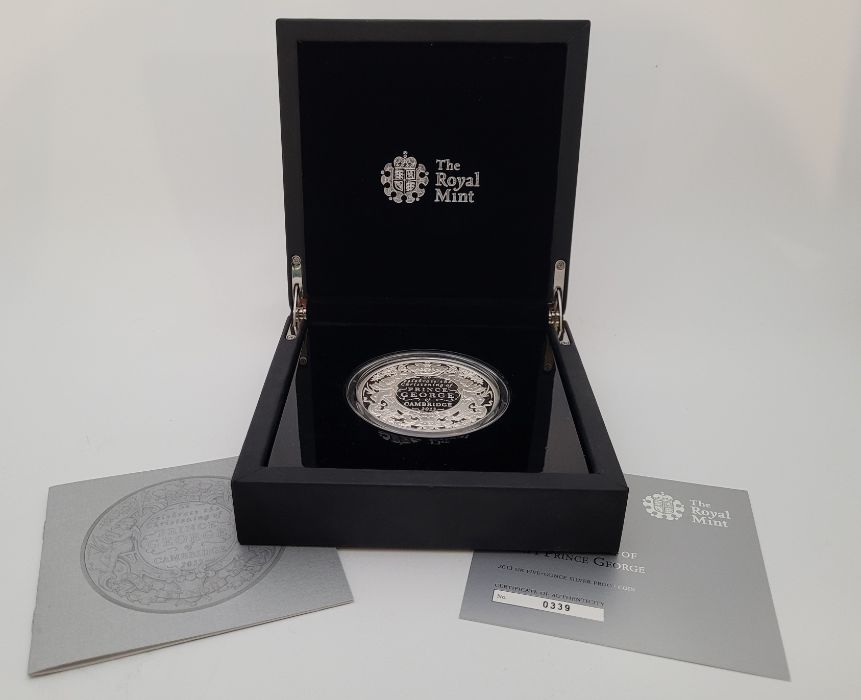 An Elizabeth II 2013 UK Ten pounds (5 ounce) silver proof Christening of Prince George commemorative - Image 2 of 3