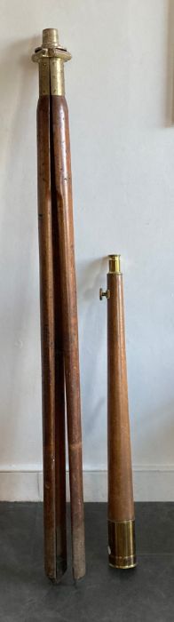 A large 20th cent  telescope on stand