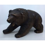 A large Japanese carved wooden bear