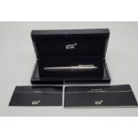 A Mont Blanc Meisterstuck silver plated fountain pen, with 14k nib engraved "4810" , in presentation
