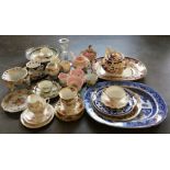 A large collection of various porcelain to include Royal Albert, Royal Crown Derby and others. (