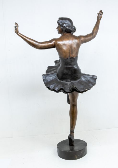 After Chiparus, a large 1950s cast bronze of an Art Deco Ballerina, bearing signature to base, - Image 3 of 3