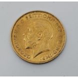 A George V 1911 gold half sovereign, London mint.