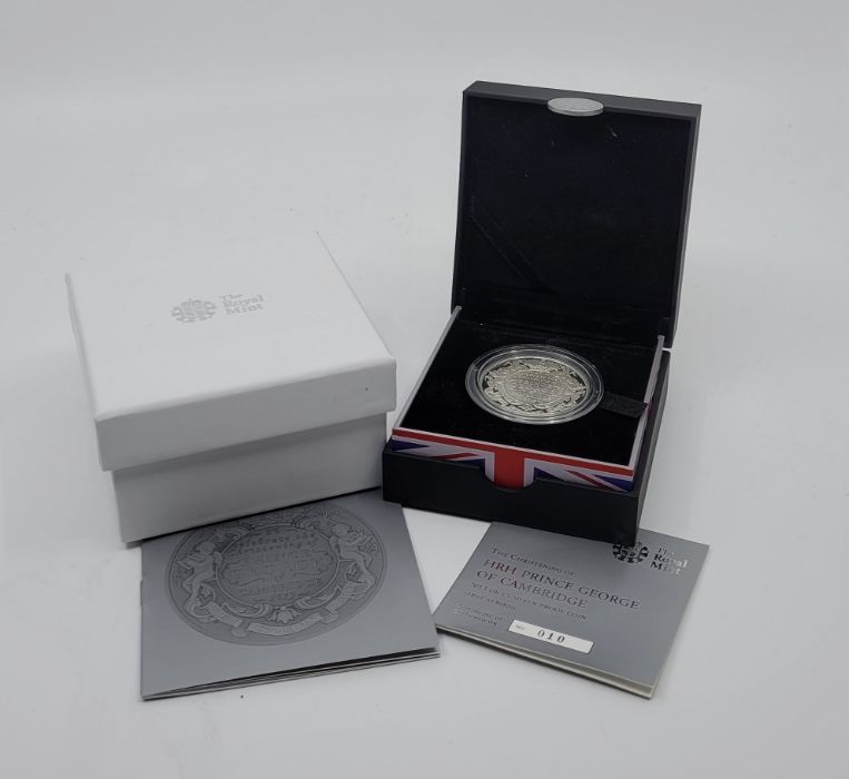 An Elizabeth II 2013 UK five pounds (crown) "The Christening of HRH Prince George of Cambridge"