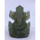 A 20th century Indian carved jadeite figure of Ganesha, height 9.2cm.