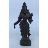 An early 20th century Indian bronze figure of a standing Devi, height 15.8cm.