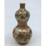 A small Kyo- Satsuma(京薩摩)double Gourd vase, H:8.3cm