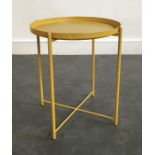 Six Mid Century yellow metal  tables. H:53ccm