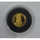 An Elizabeth II 2005  Alderney one pound commemorative gold proof coin, rev. profile portrait Vice-